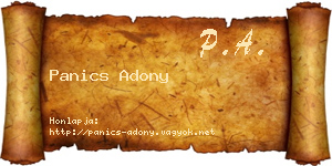 Panics Adony névjegykártya